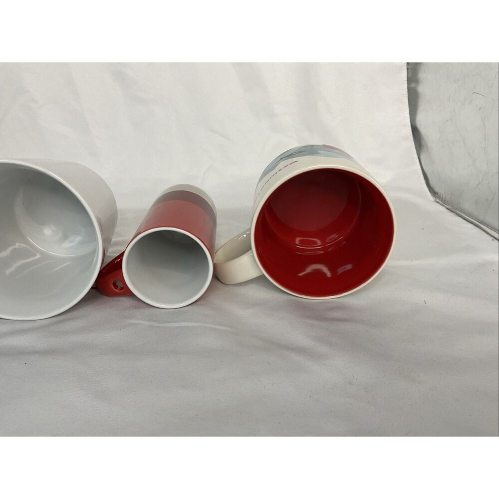 VTG STARBUCKS RED 4 MUG CUP LOT FIREWORK CHRISTMAS WASHINGTON - Picture 8 of 8